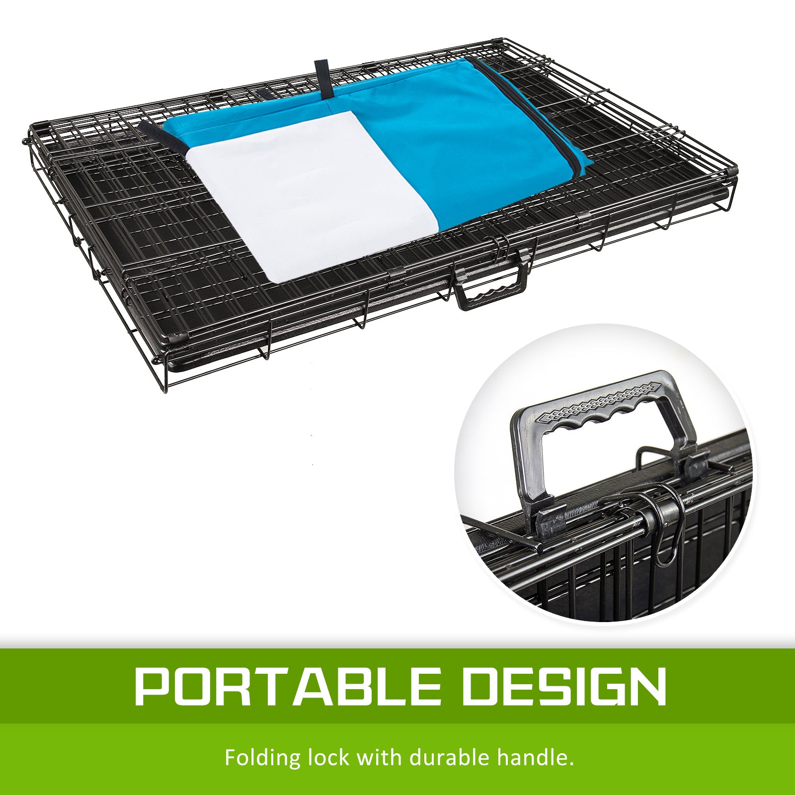 Foldable Wire Dog Crate 48in with Tray & Cover - Paw Mate