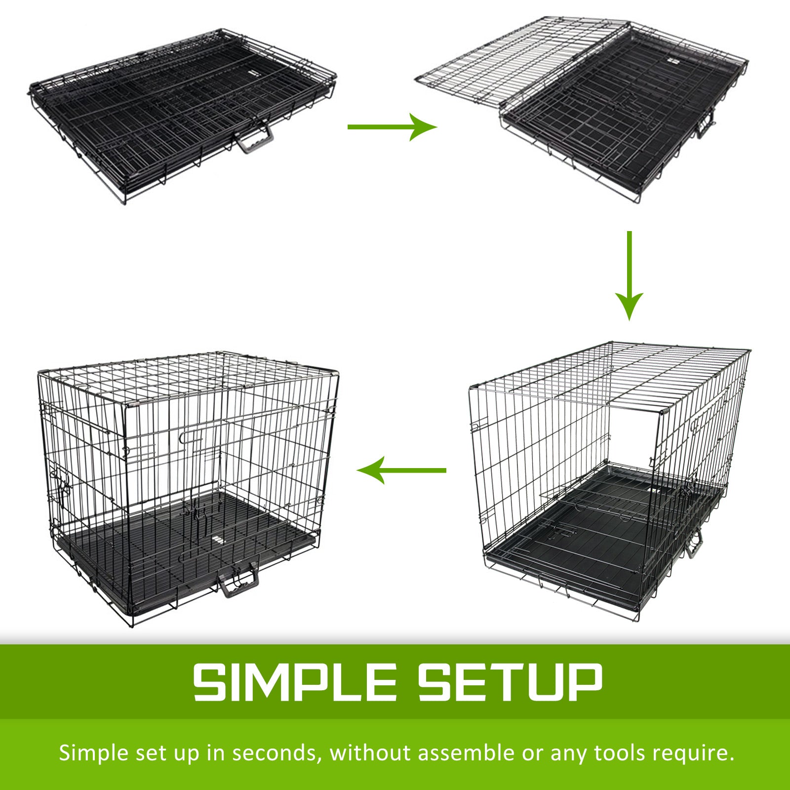 Foldable Wire Dog Crate 48in with Tray & Cover - Paw Mate