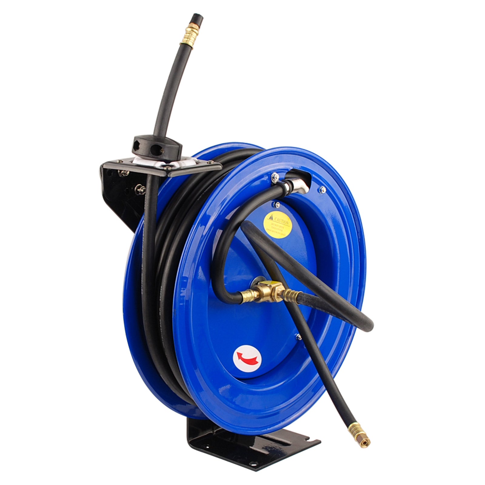 Retractable 15m Air Hose Reel 300PSI Heavy-Duty Steel