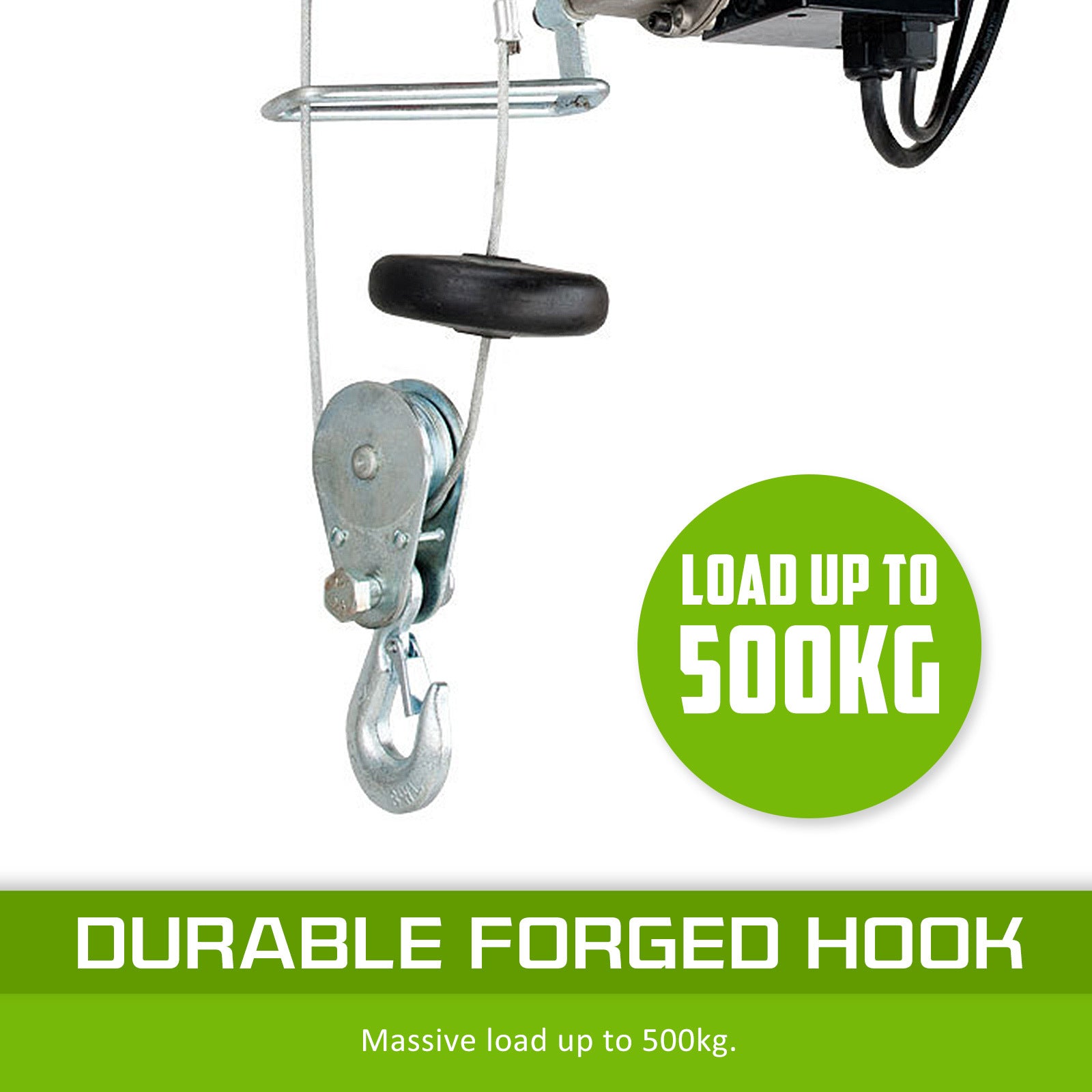 500kg Electric Hoist with Remote, Single-Phase, 240V