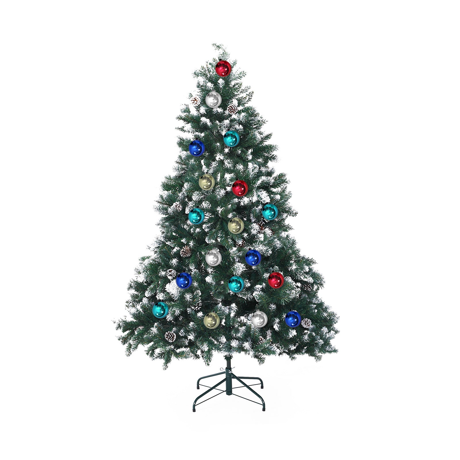 Snowy Christmas Tree, Pine Cones, PVC Branches, 5Ft, 720 Tips - Home Ready