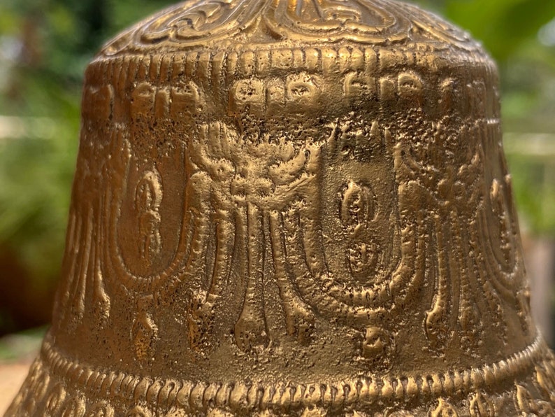 6" Brass Hand-engraved Meditation Bell for Stress Relief, Nepal