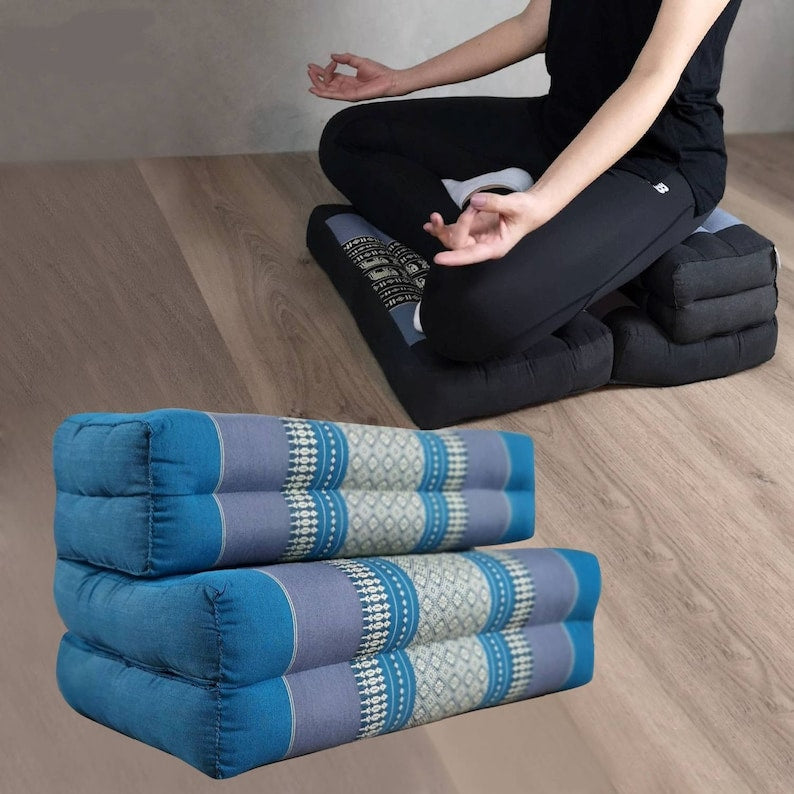 Foldable 3-Fold Zafu Meditation Cushion Set Organic Kapok