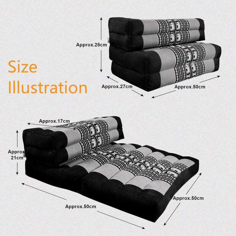 Foldable 3-Fold Zafu Meditation Cushion Set Organic Kapok