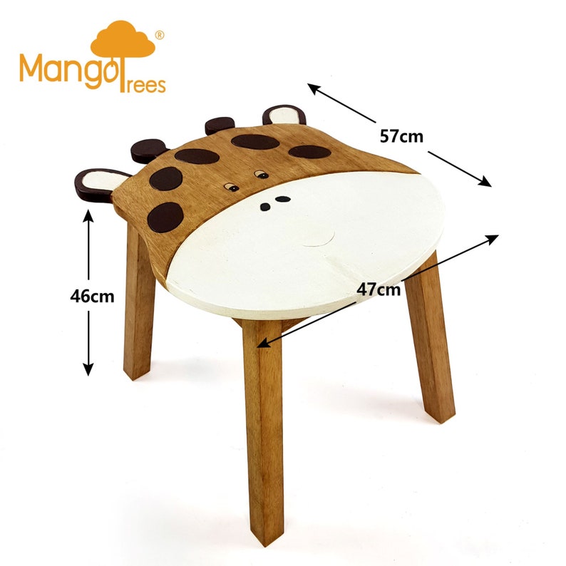 Hand Carved Wooden Giraffe Children's Table, Eco-friendly