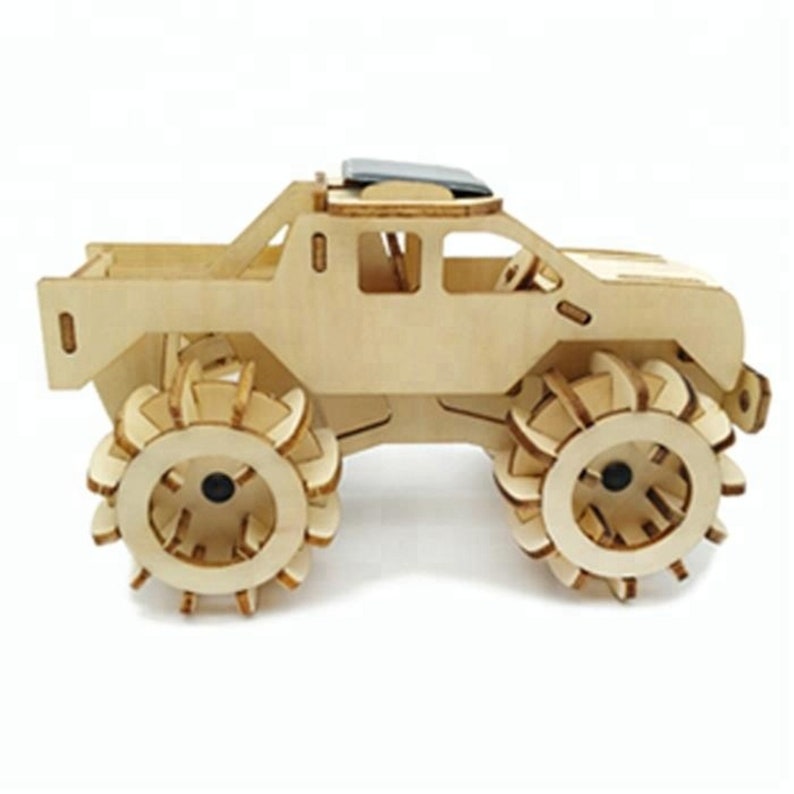 Solar/Battery Powered 3D Ply Wood 4x4 Truck Model Car Kit