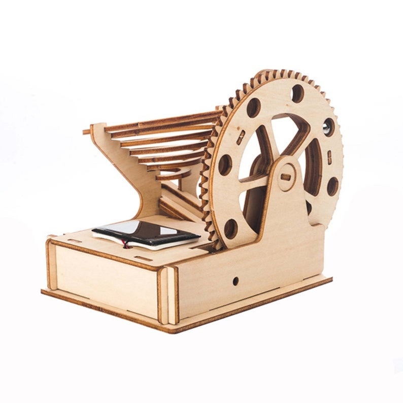 Motorized Laser-Cut Plywood Marble Run Model Kit for Ages 10+