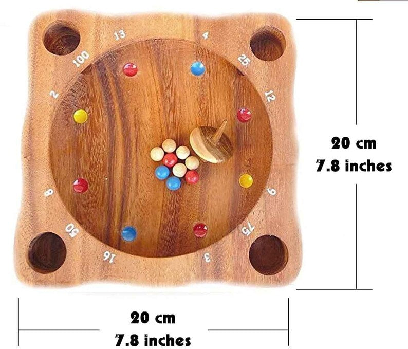 Handmade Wooden Roulette Board Game for Families, 390g