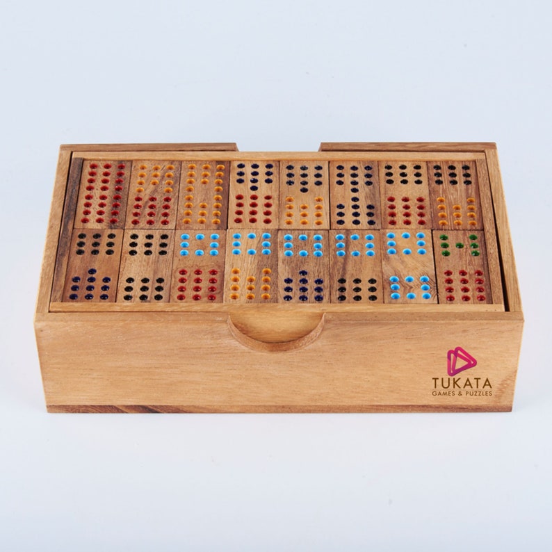 Handmade Wooden Domino Game Set, Gift Box, Sheesham Wood