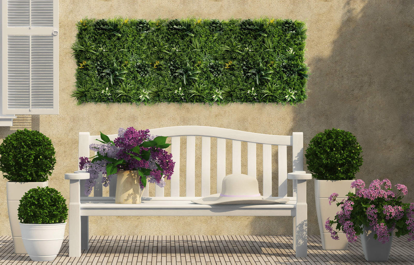 Realistic Artificial Wall Panels, UV-proof Foliage, 1 SQM