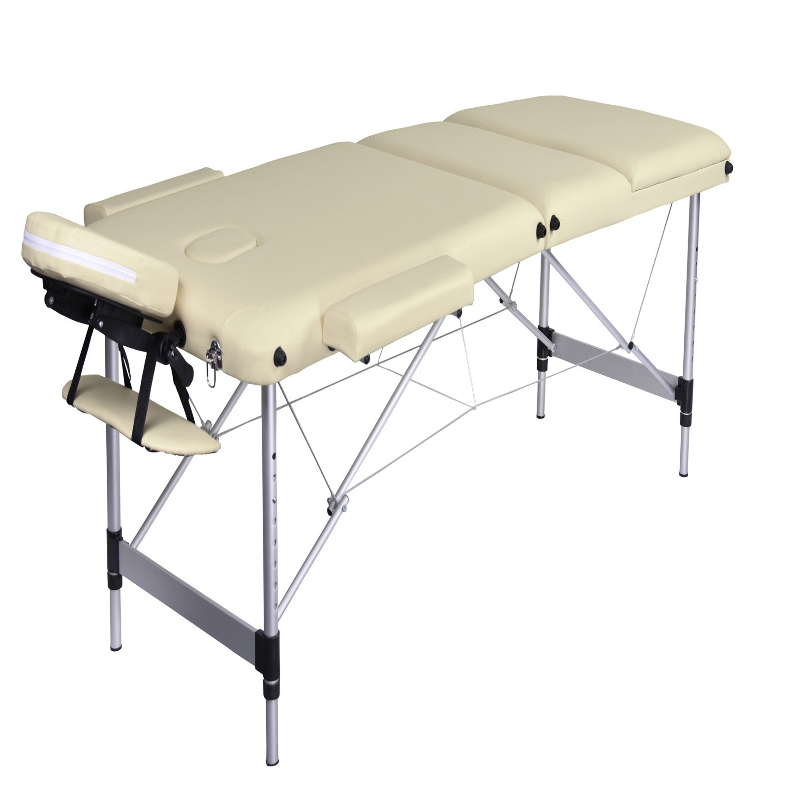 Sturdy Portable Aluminium Massage Table Therapy Bed Beige YES4HOMES