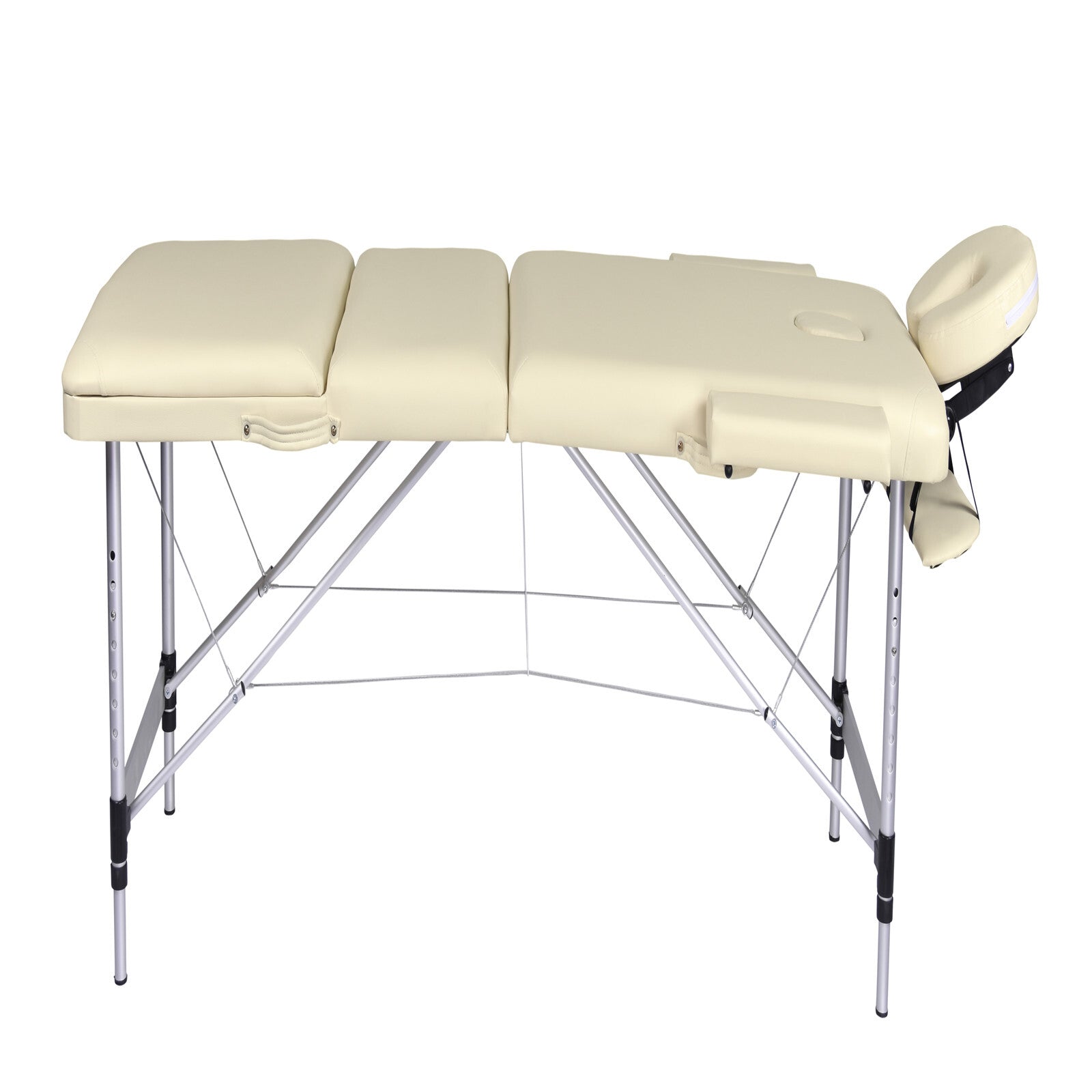 Sturdy Portable Aluminium Massage Table Therapy Bed Beige YES4HOMES