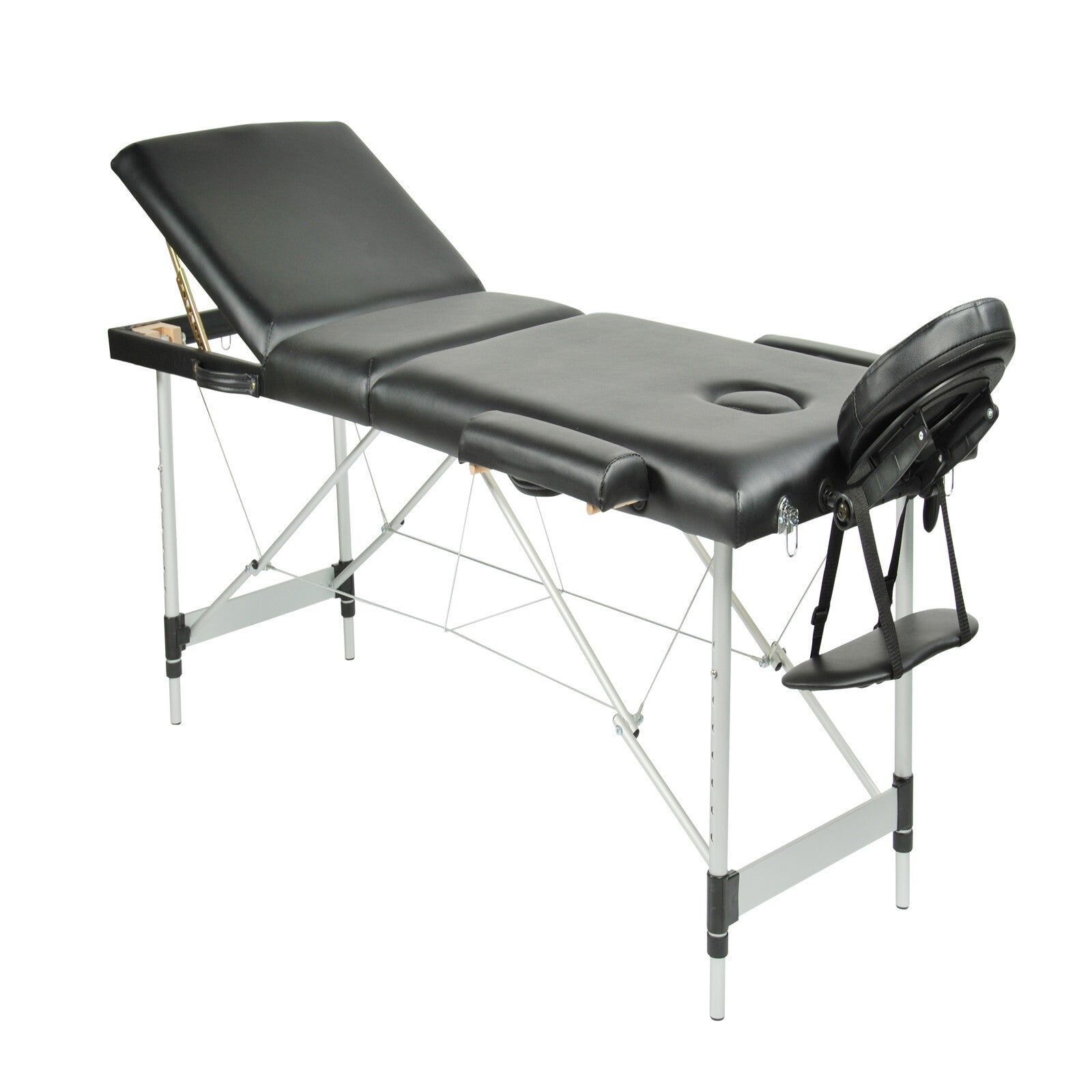 Adjustable Aluminium Portable Massage Table, Black - YES4HOMES