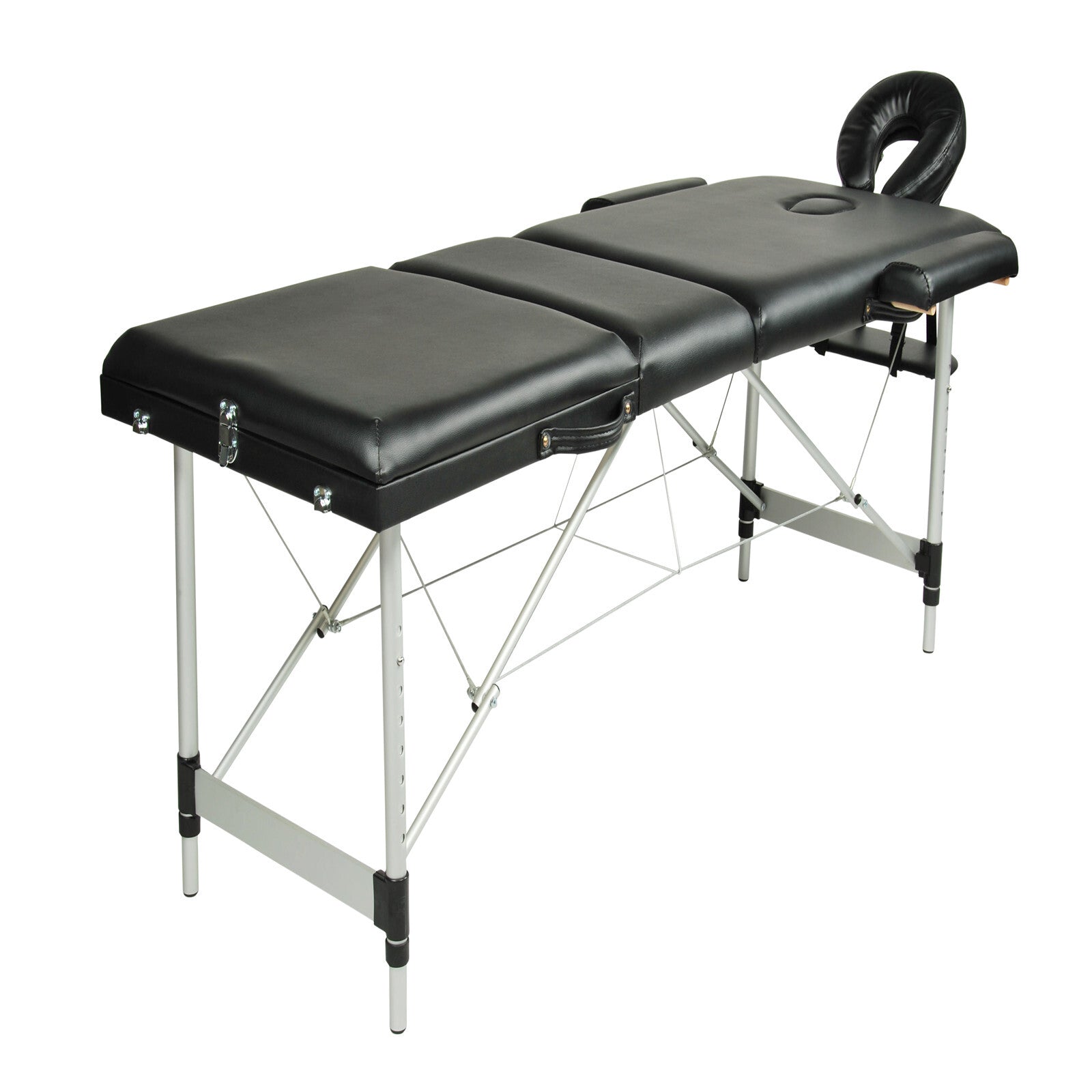 Adjustable Aluminium Portable Massage Table, Black - YES4HOMES