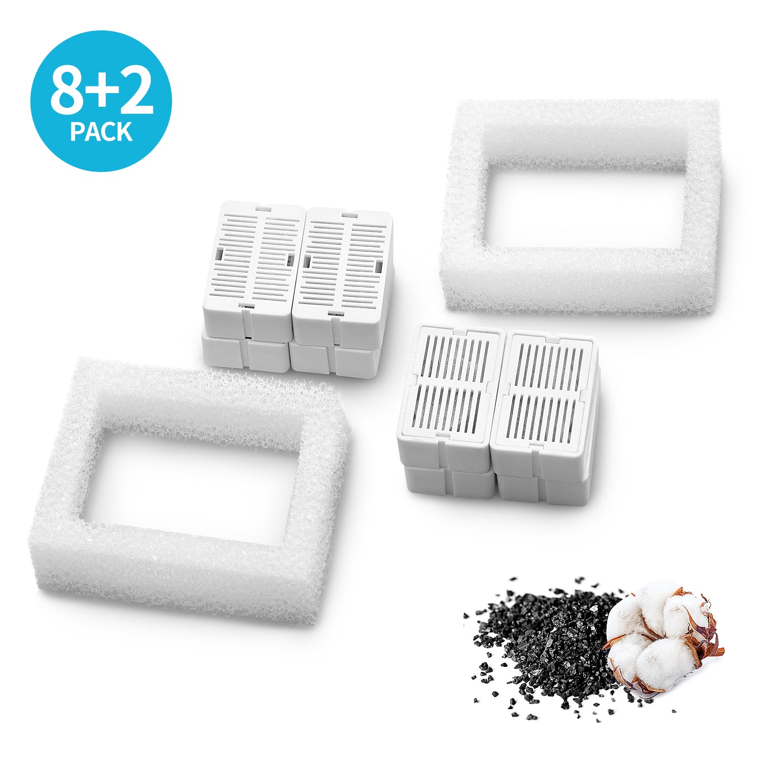 Activated Carbon Pet Fountain Filters, 32 Pack