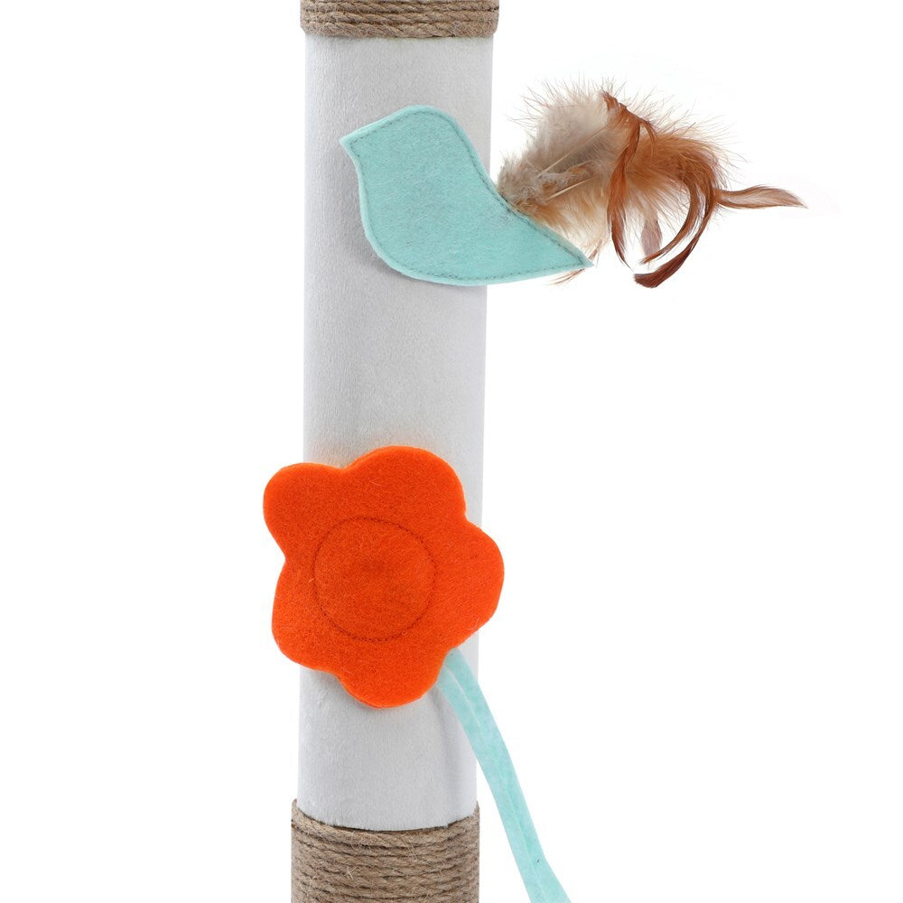 89 cm Plush & Sisal Cat Scratching Post with Toys - YES4PETS