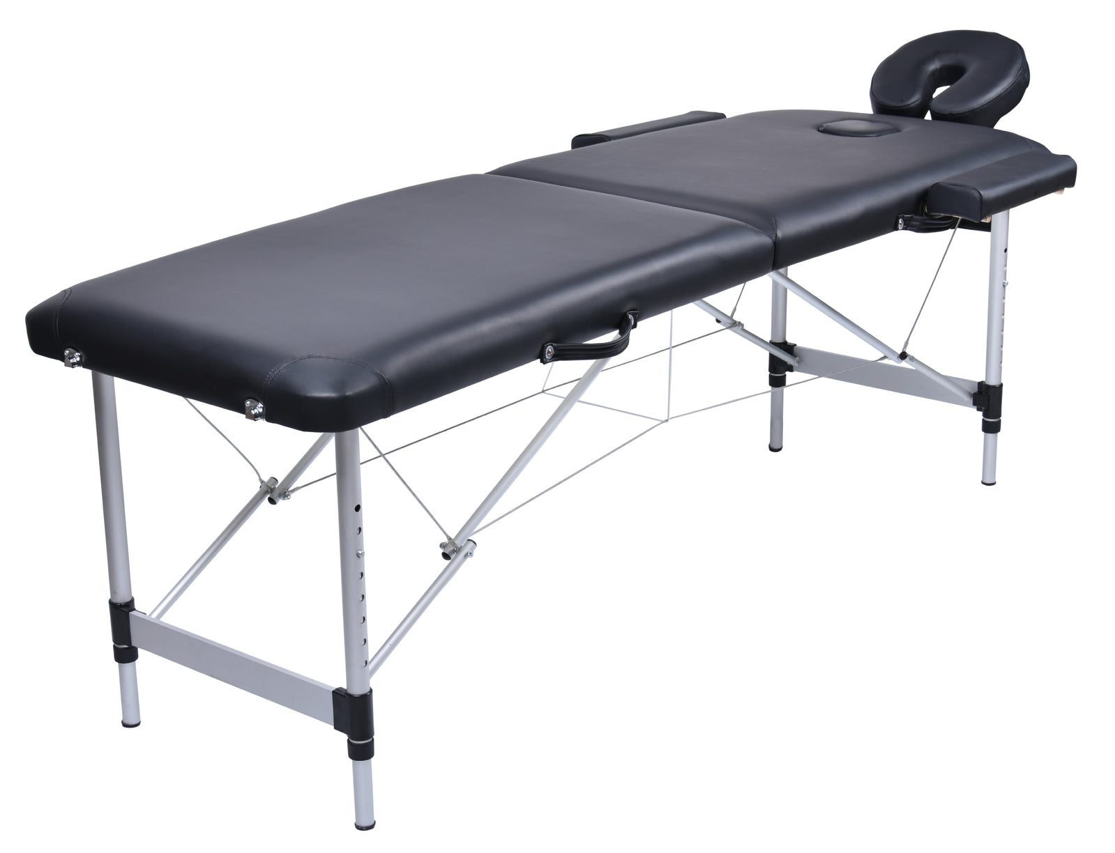 Adjustable Portable Aluminium Massage Table Set - Black