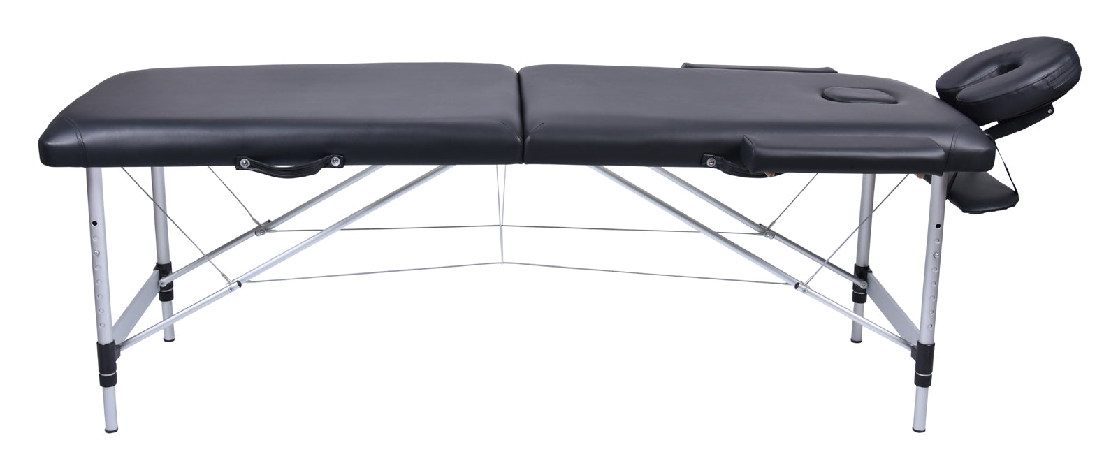 Adjustable Portable Aluminium Massage Table Set - Black