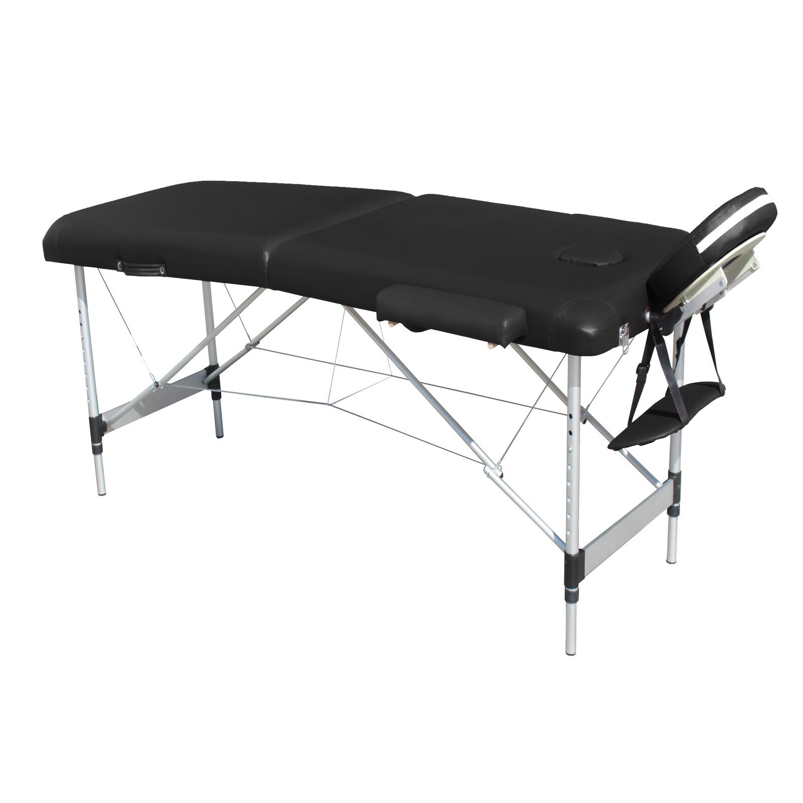 Adjustable Portable Massage Table Aluminium Frame Black - YES4HOMES