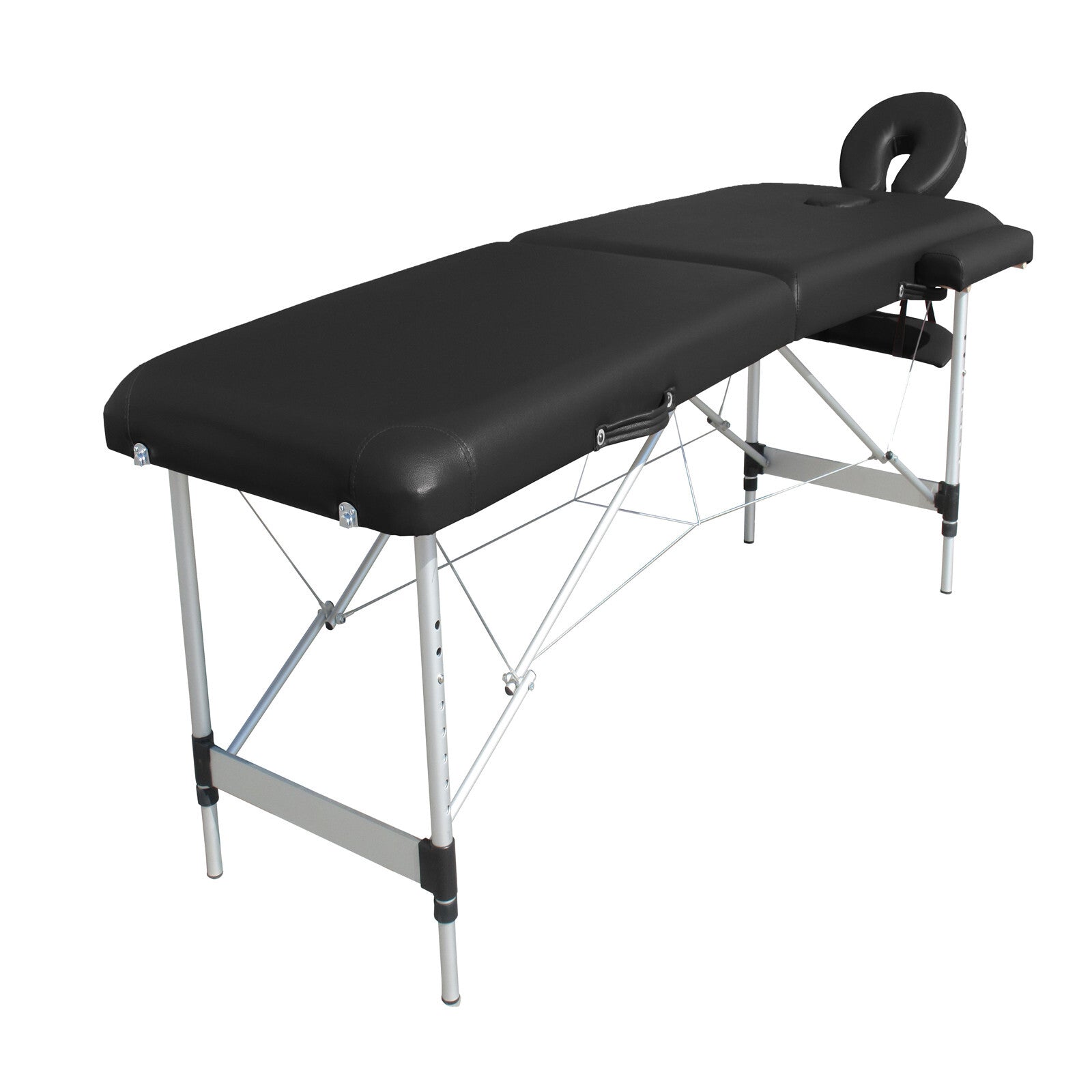 Adjustable Portable Massage Table Aluminium Frame Black - YES4HOMES