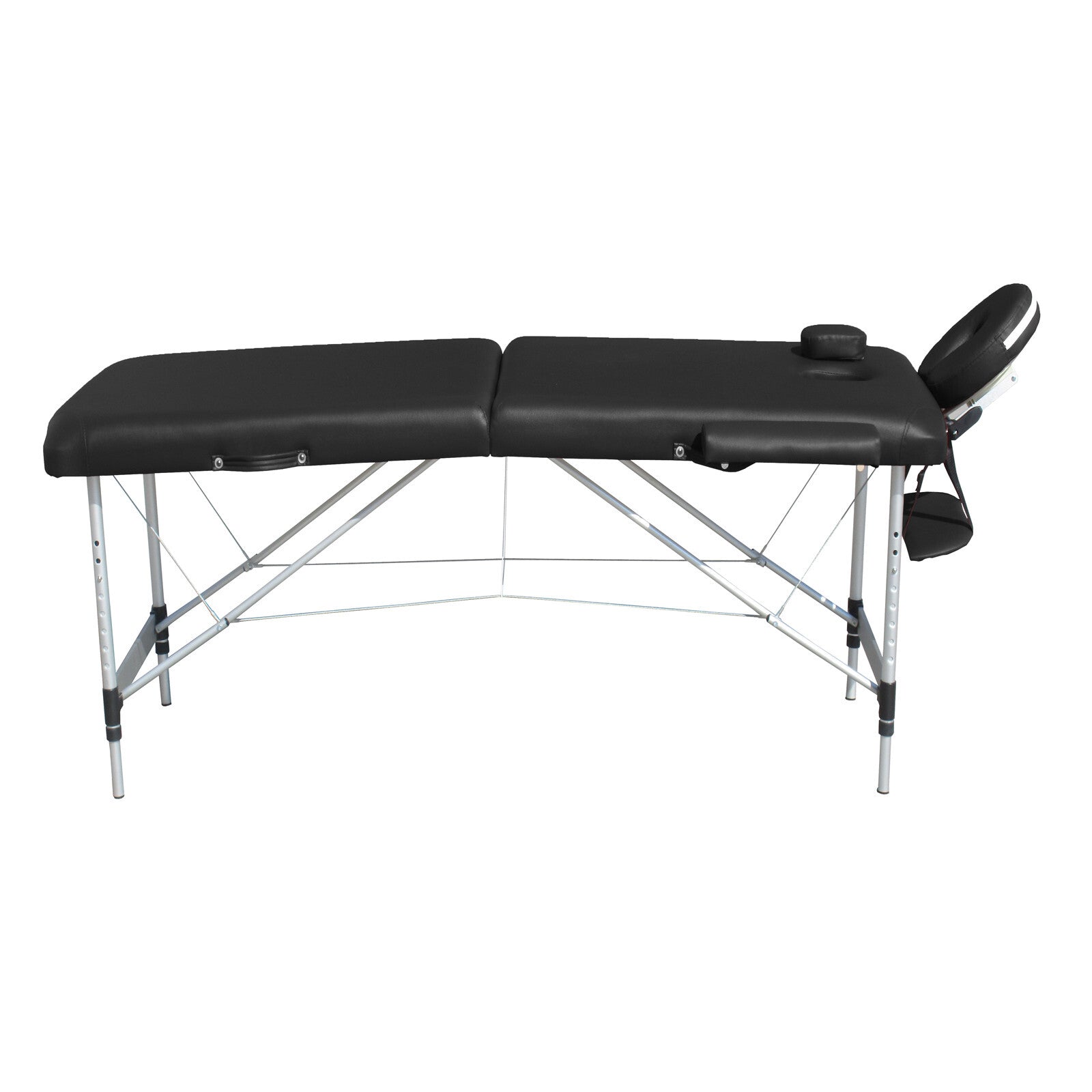 Adjustable Portable Massage Table Aluminium Frame Black - YES4HOMES