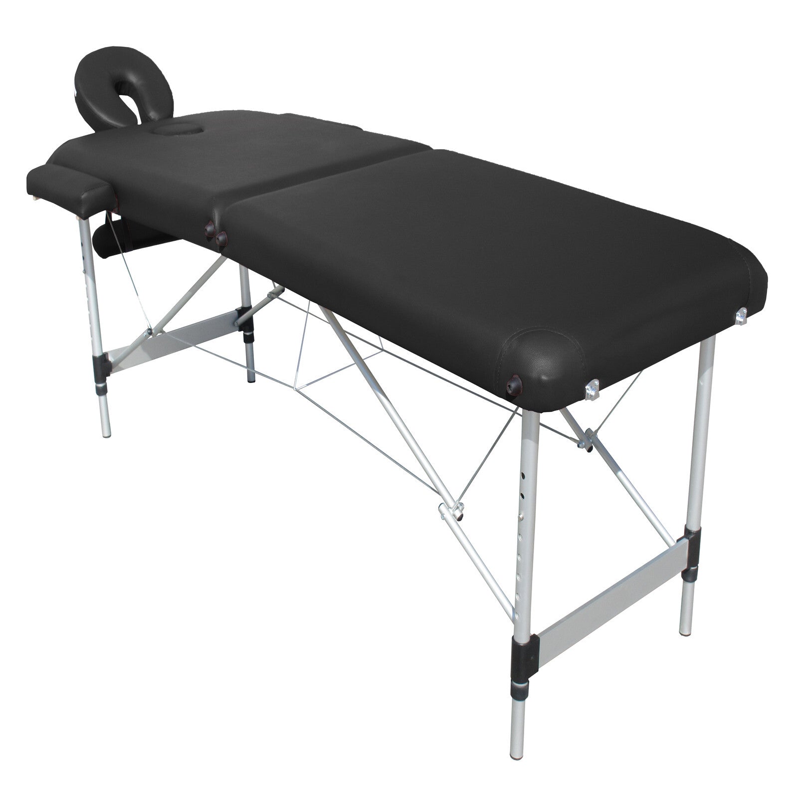 Adjustable Portable Massage Table Aluminium Frame Black - YES4HOMES