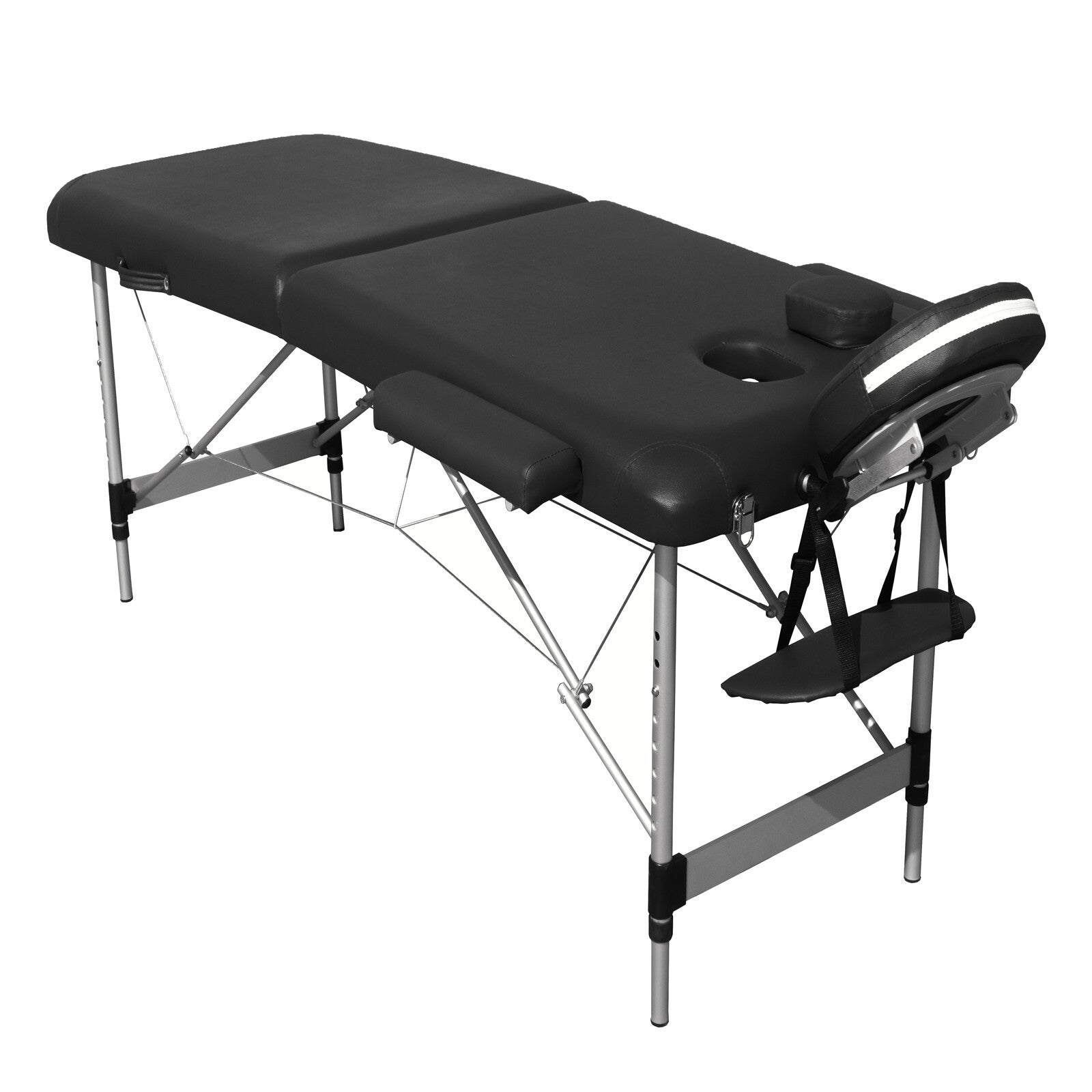 Adjustable Portable Massage Table Aluminium Frame Black - YES4HOMES