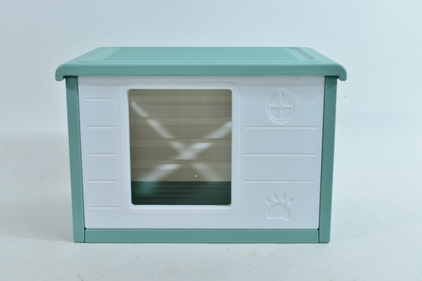 Small Plastic Pet House with Ventilation, Green - YES4PETS