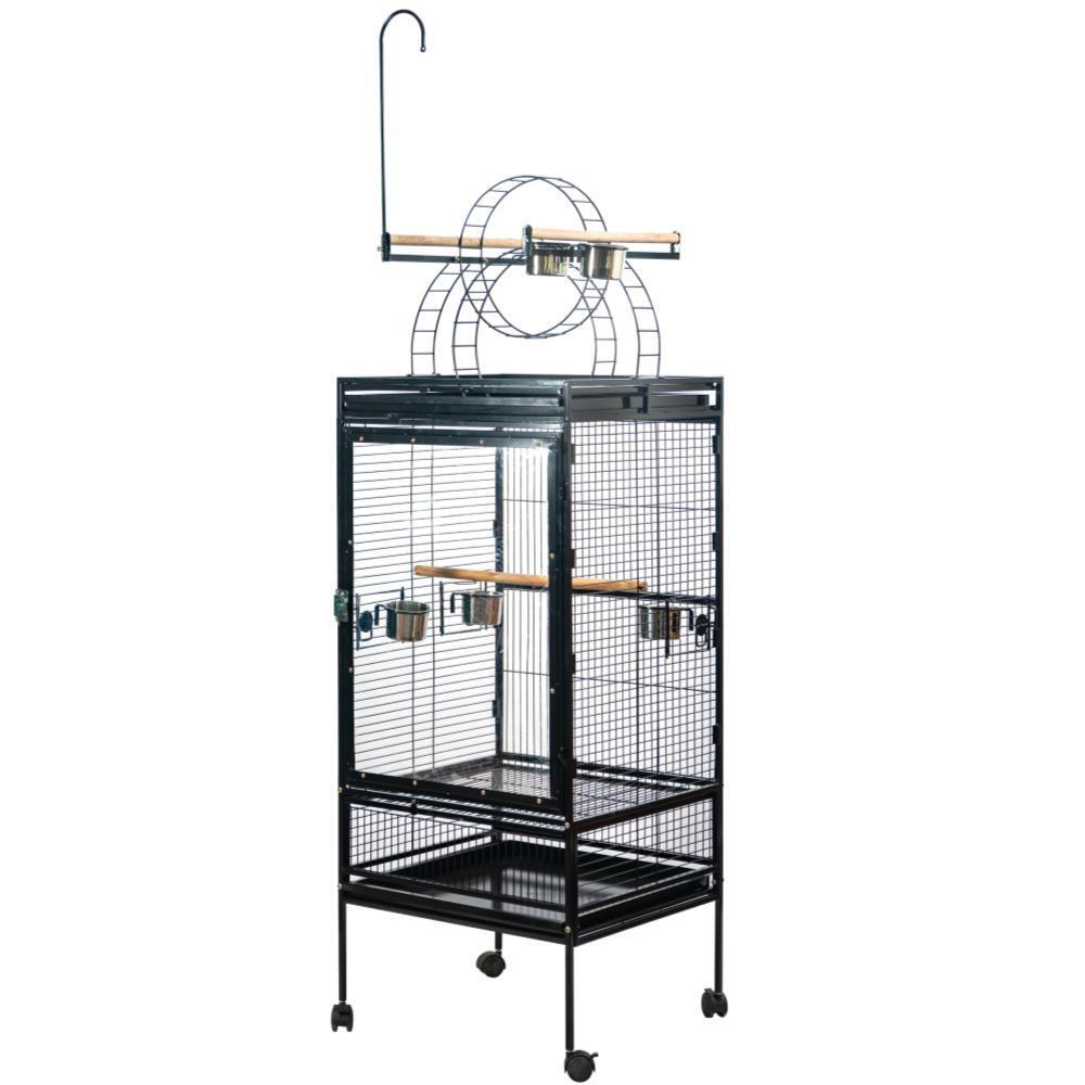 Durable Large Bird Cage with Trays & Pyramid Top - YES4PETS