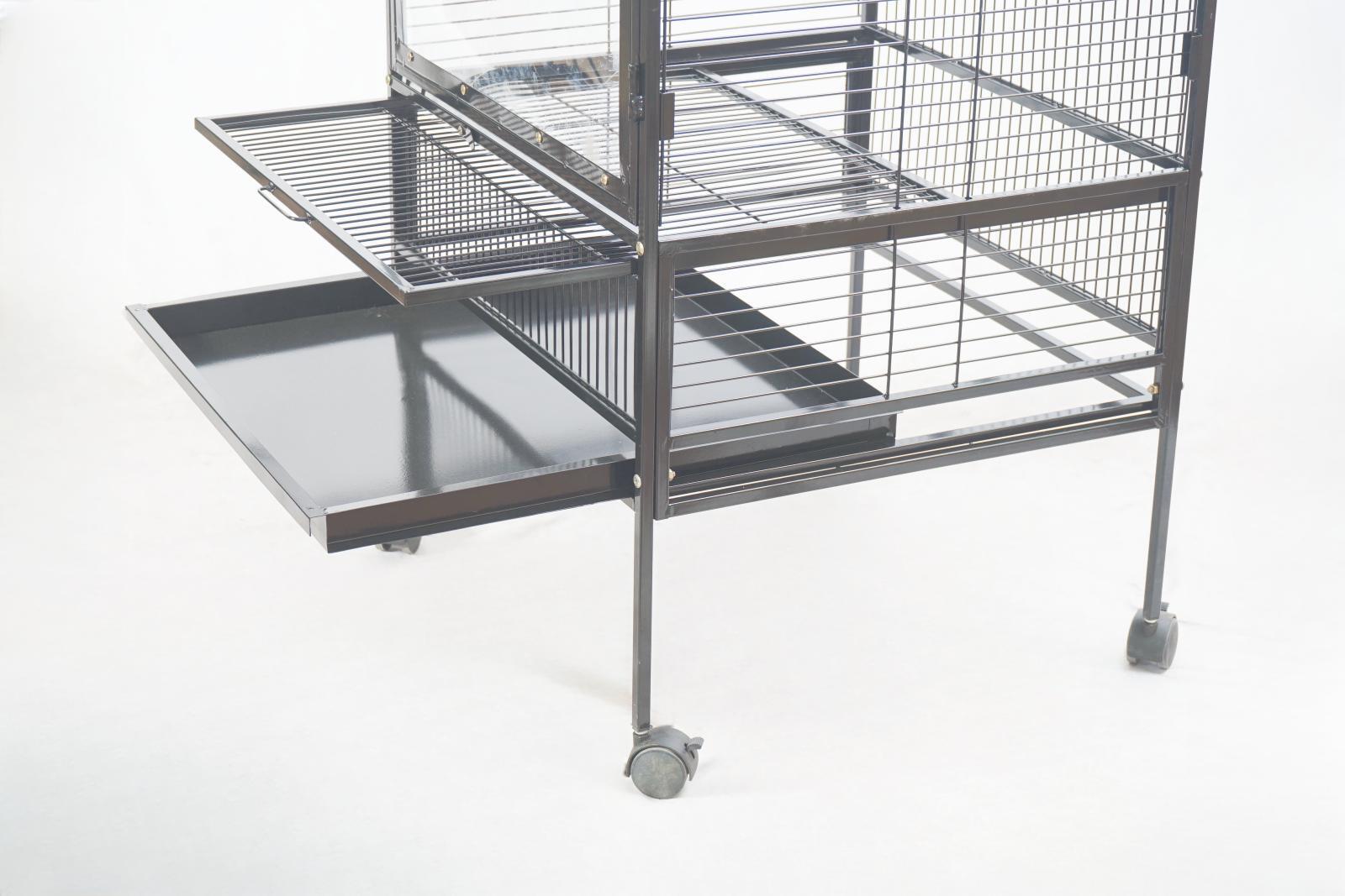 Durable Large Bird Cage with Trays & Pyramid Top - YES4PETS