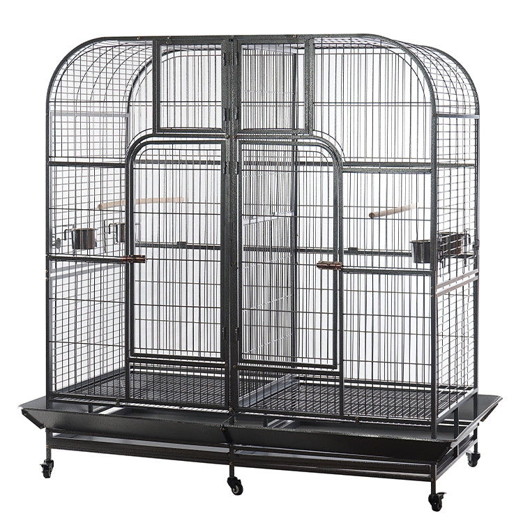 XXXL 185 cm Bird Cage Wrought Iron, Perch, Divider - YES4PETS