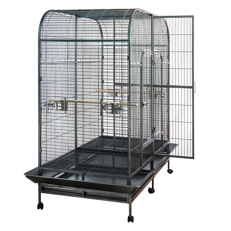 XXXL 185 cm Bird Cage Wrought Iron, Perch, Divider - YES4PETS