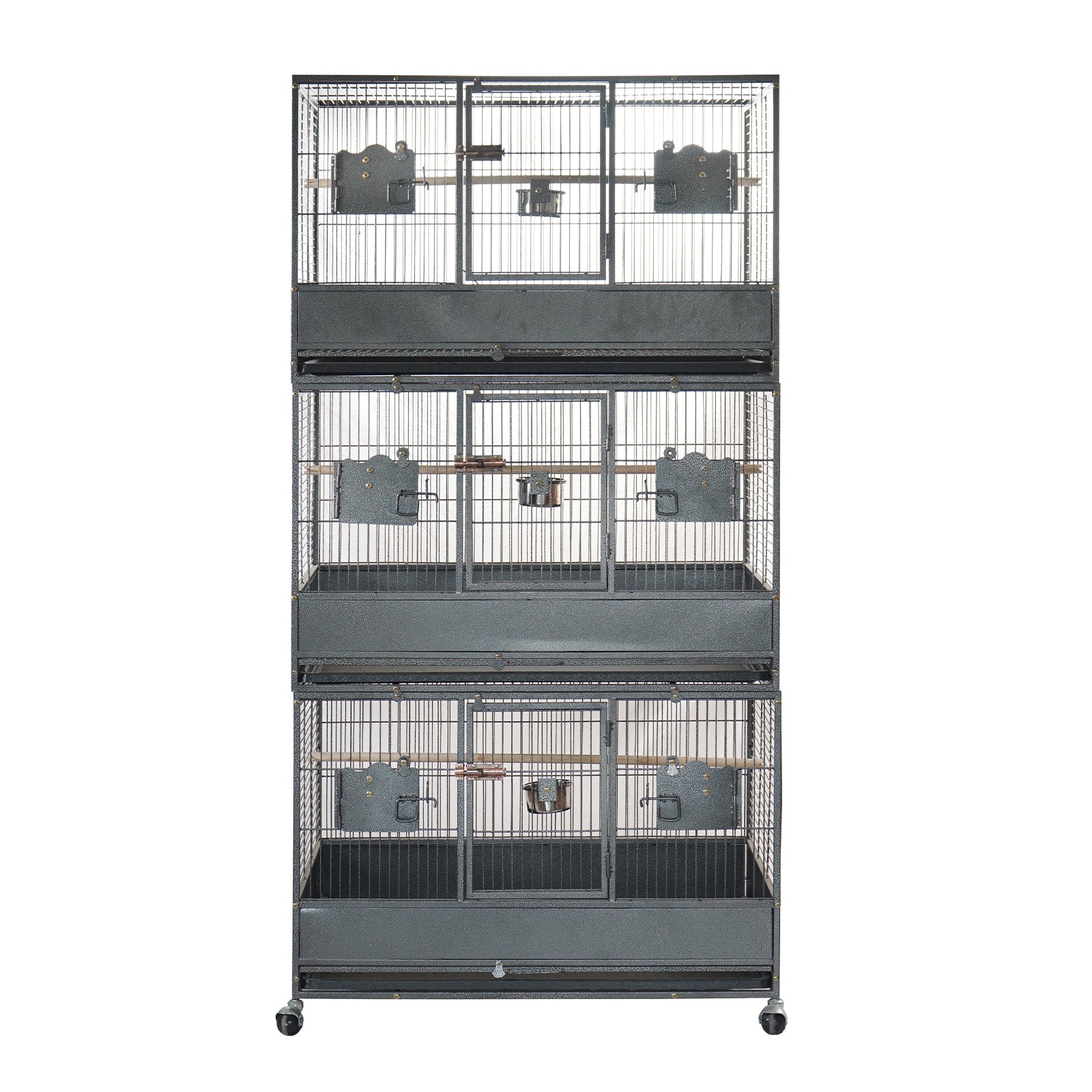 Large Triple Stackers Breeding Bird Parrot Cage with Casters