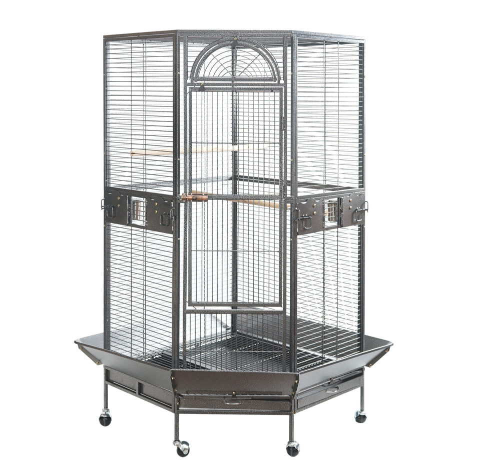 Durable Wrought Iron Bird Cage XL with Perches and Bowls - YES4PETS