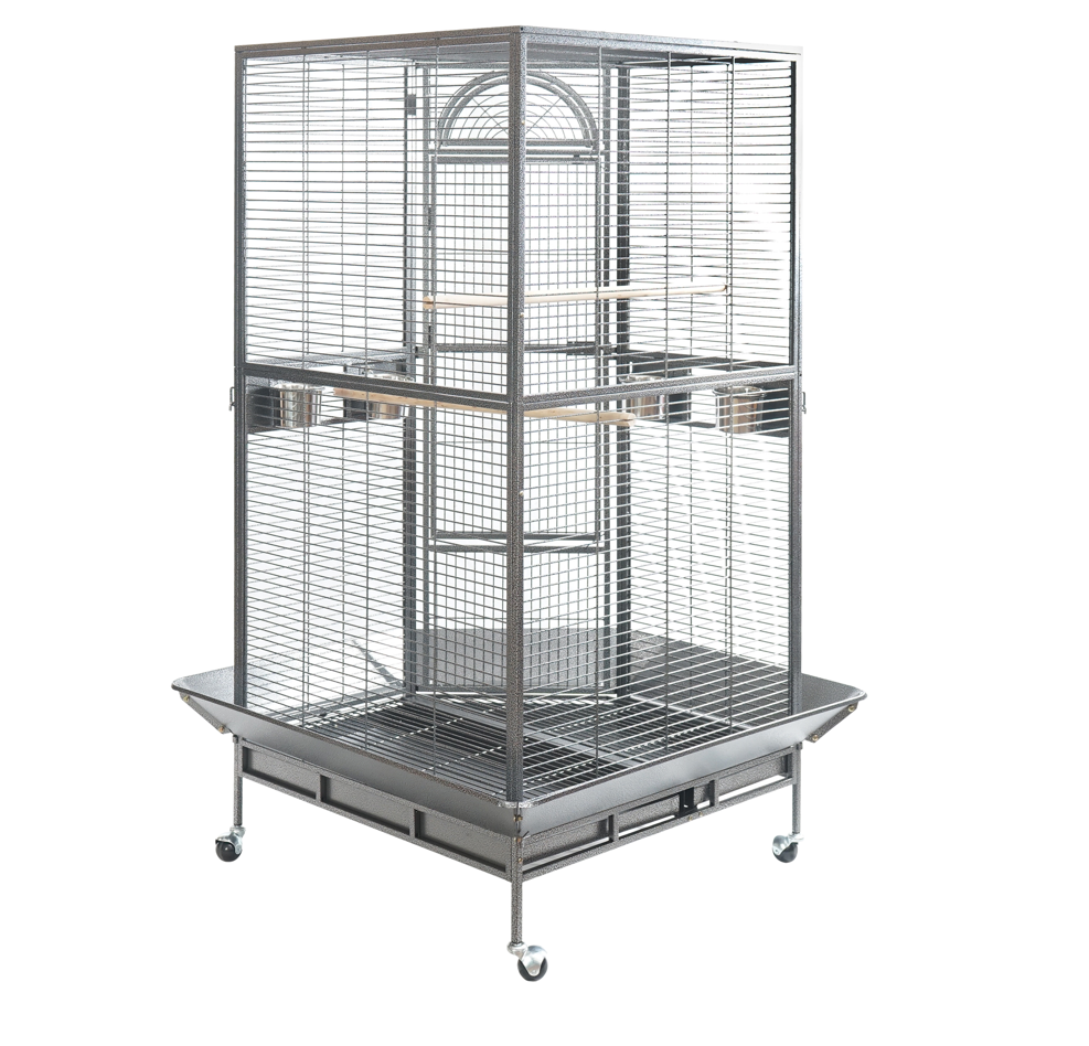 Durable Wrought Iron Bird Cage XL with Perches and Bowls - YES4PETS