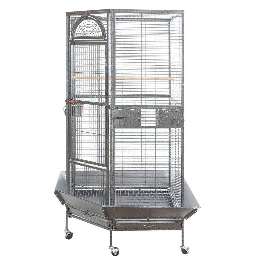 Durable Wrought Iron Bird Cage XL with Perches and Bowls - YES4PETS