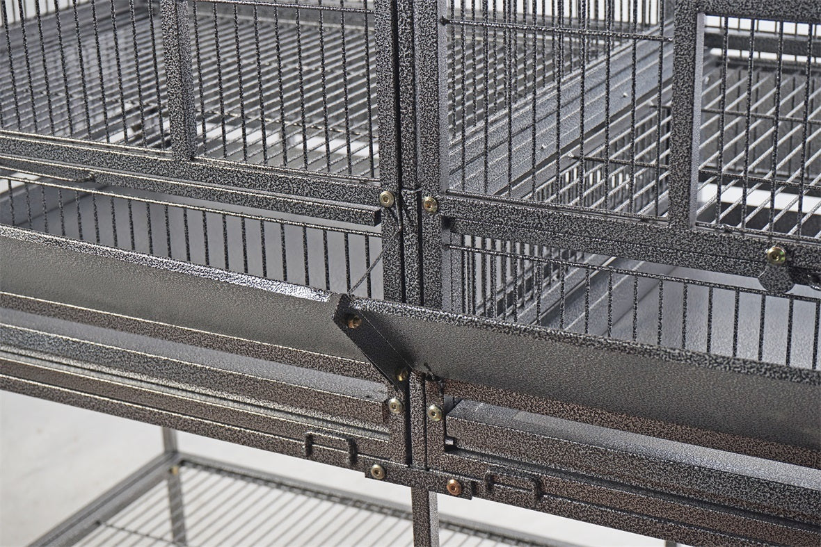 Wrought Iron XL Bird Cage with Perches & Dividers - YES4PETS