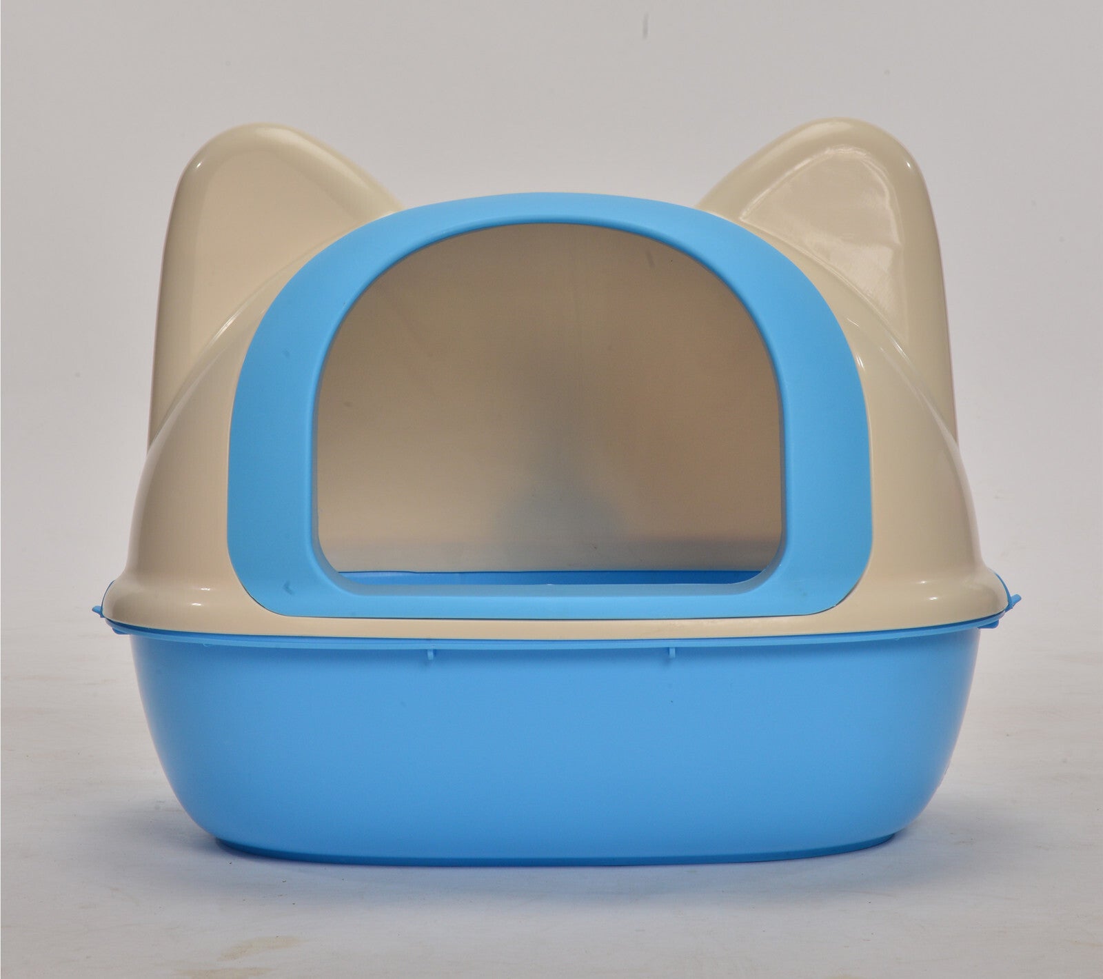 Hooded Cat Litter Box w/ Scoop, Easy Clean, 52cm, Blue - YES4PETS