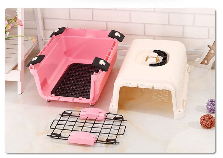 Lightweight Durable Plastic Pet Carrier Cage with Tray - YES4PETS