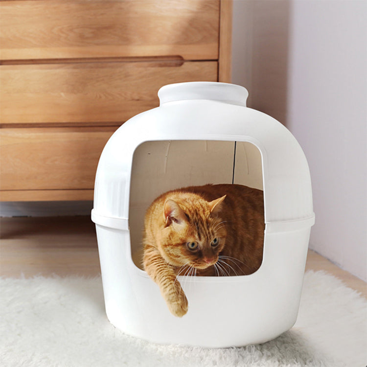 Durable Non-Toxic Cat Litter Box House, Semi-Enclosed, YES4PETS