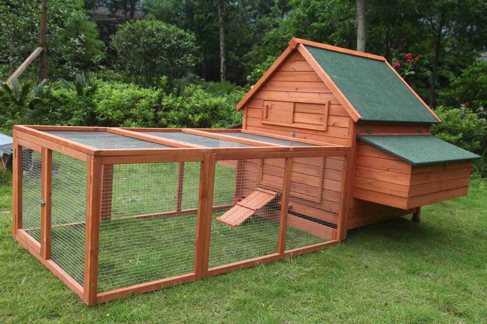 XL Chicken Coop Rabbit Hutch Cage, 4 Perches, Fir Wood, YES4PETS