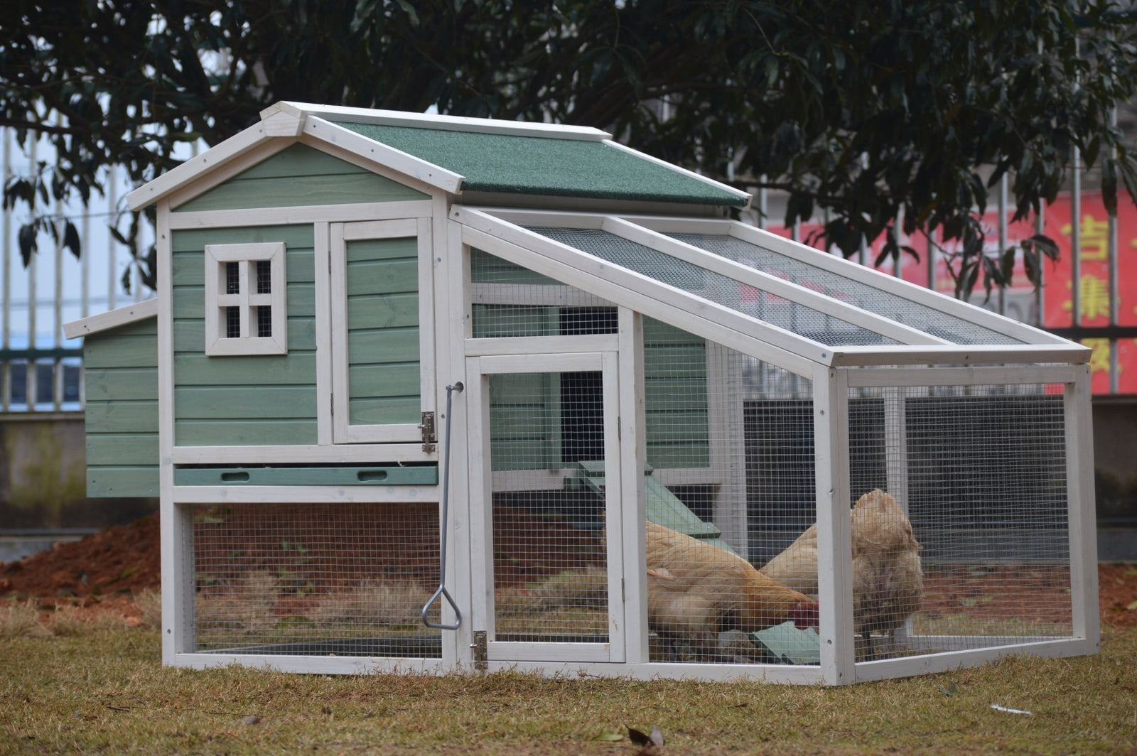 Large Waterproof Chicken Coop Rabbit Hutch w/ Nesting Box (YES4PETS)