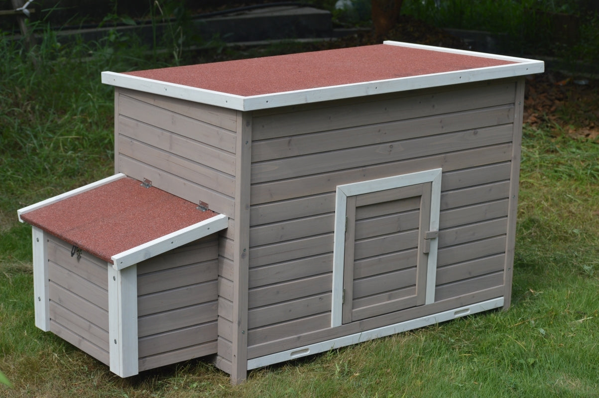 Waterproof Fir Wood XL Chicken Coop with Nesting Box