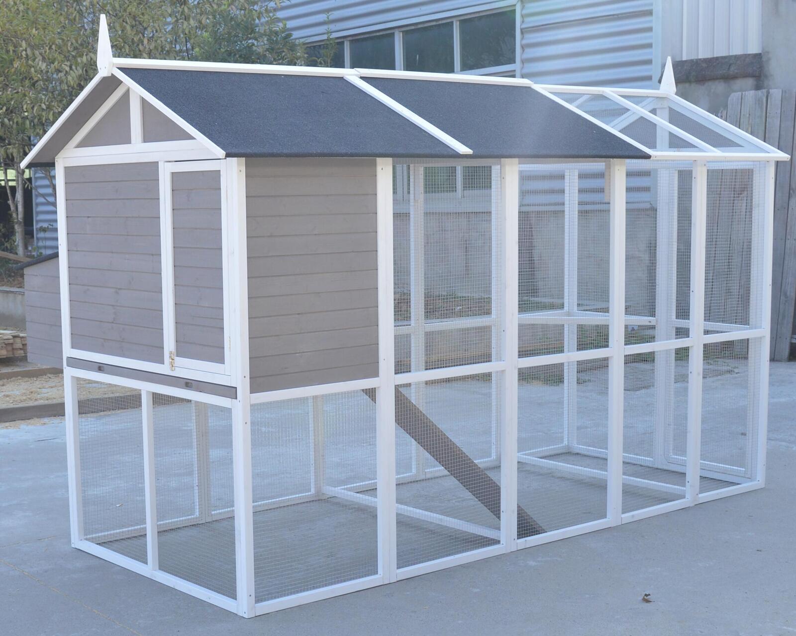 Waterproof Grey XXL Chicken Coop for 8 Chickens – YES4PETS