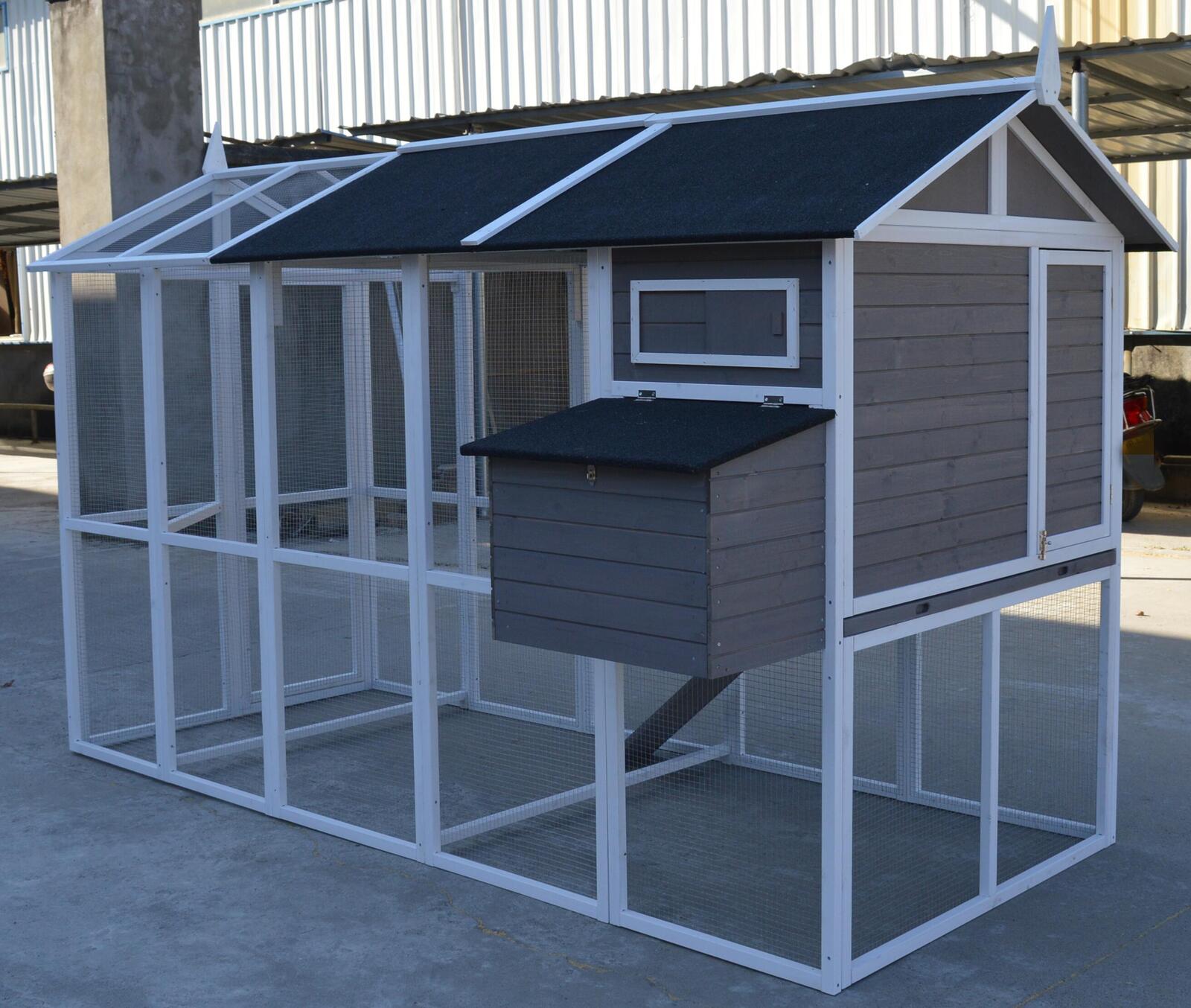 Waterproof Grey XXL Chicken Coop for 8 Chickens – YES4PETS