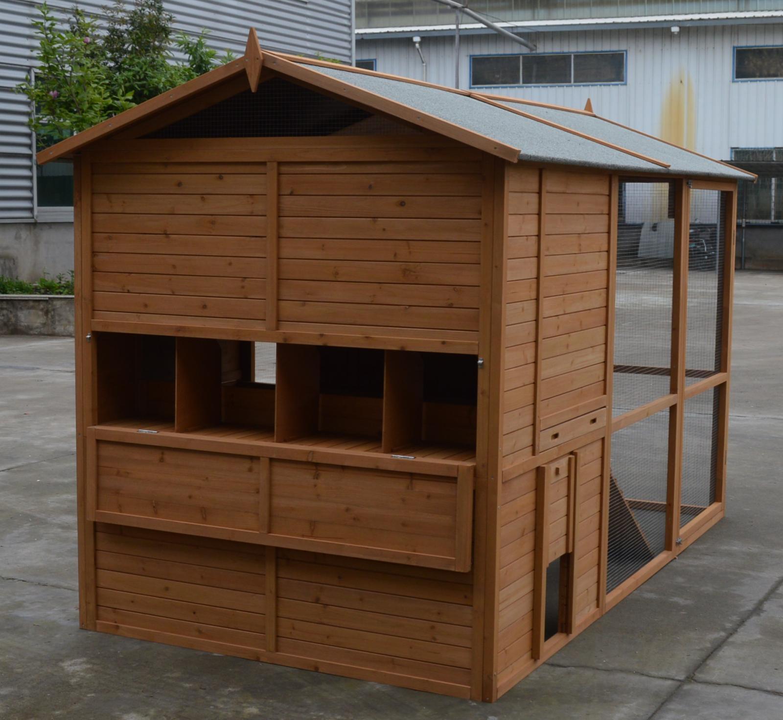 Durable Wooden XXXL Walk-in Chicken Coop with Nesting Box