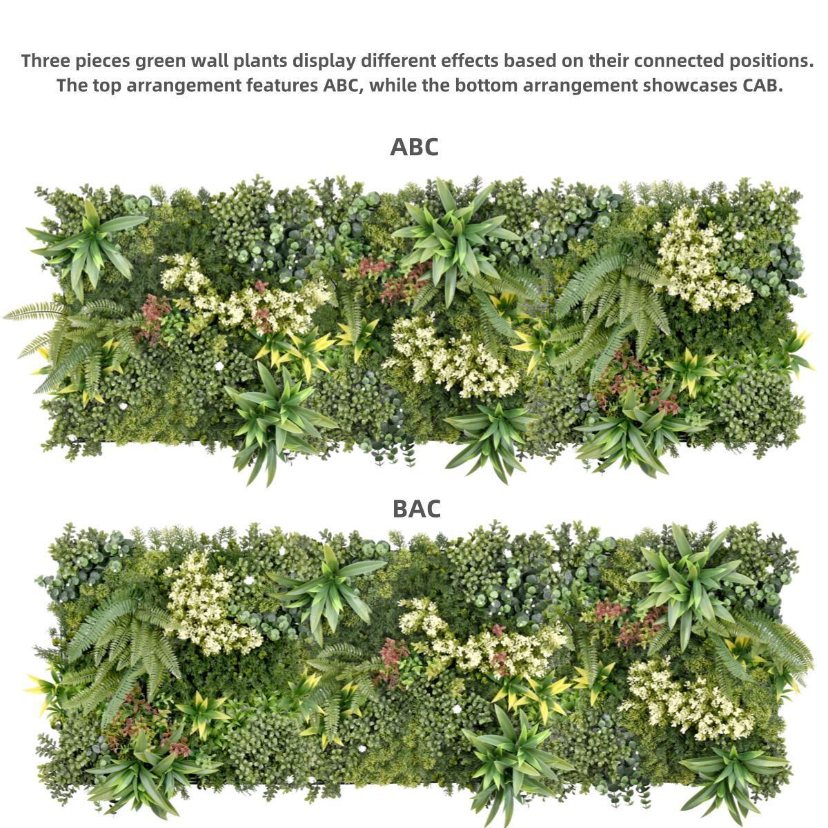 Realistic Thick Artificial Hedge Wall Panels, UV-Protected Set of 3