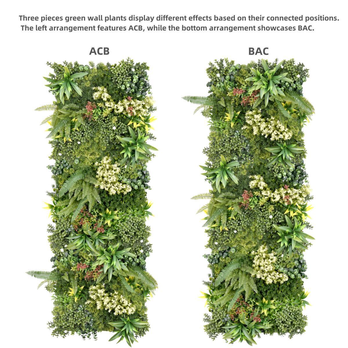 Realistic Thick Artificial Hedge Wall Panels, UV-Protected Set of 3