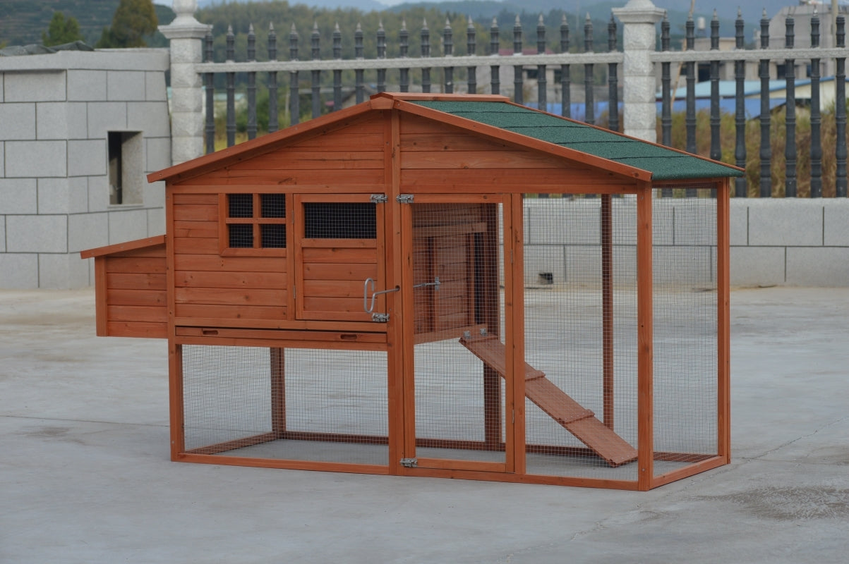 XL Chicken Coop 8 Chickens, Fir Wood, Waterproof, Easy Clean - YES4PETS