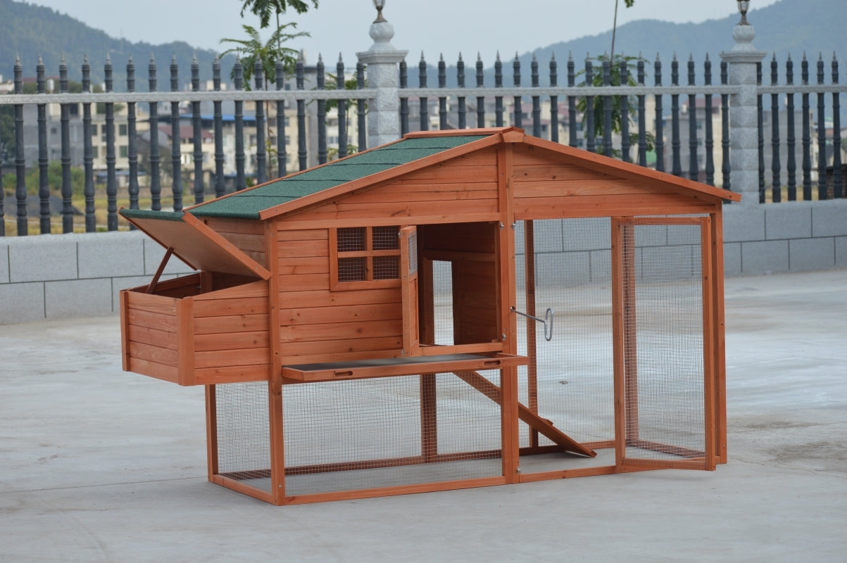 XL Chicken Coop 8 Chickens, Fir Wood, Waterproof, Easy Clean - YES4PETS